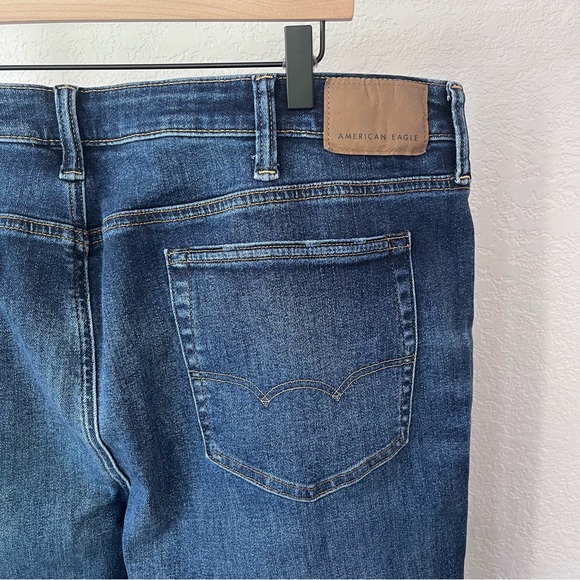 NEW American Eagle AirFlex+ Ultrasoft Skinny Ripped Dark Wash Jean Men’s 40x30 - Picture 7 of 9